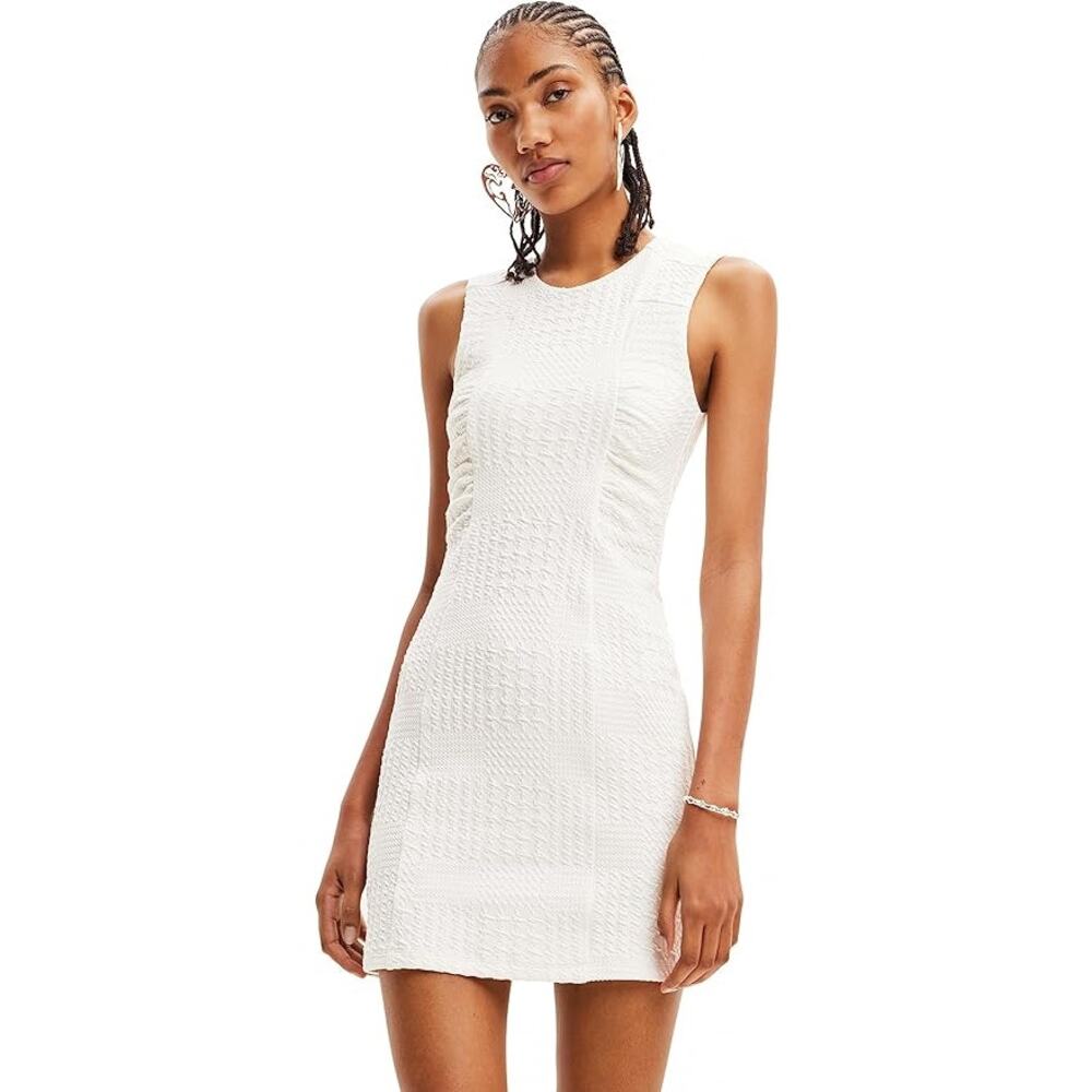 Desigual‎ Dress Women sz Large White Textured Shift Bodycon NWT